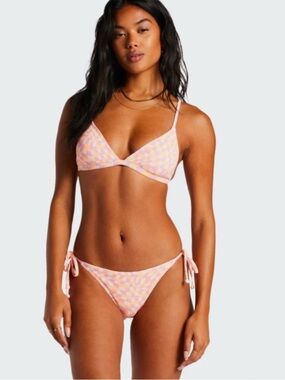 Billabong Plaid Island Song Ceci Triangle Bikini Top large
